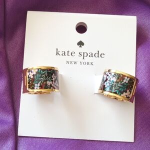 Kate Spade Heritage Huggie Hoop Floral Earrings